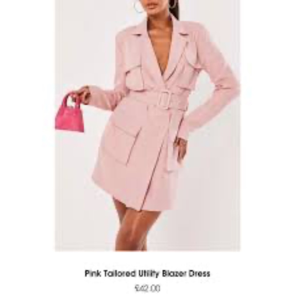 Missguided Barbie Pink Utility Blazer nwt size 10